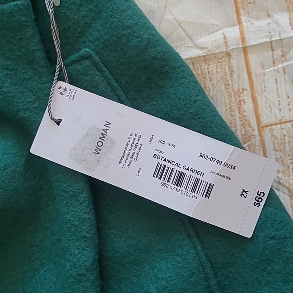 Liz Claiborne Women Shacket .. Green ..‎ 2x - Picture 2 of 6
